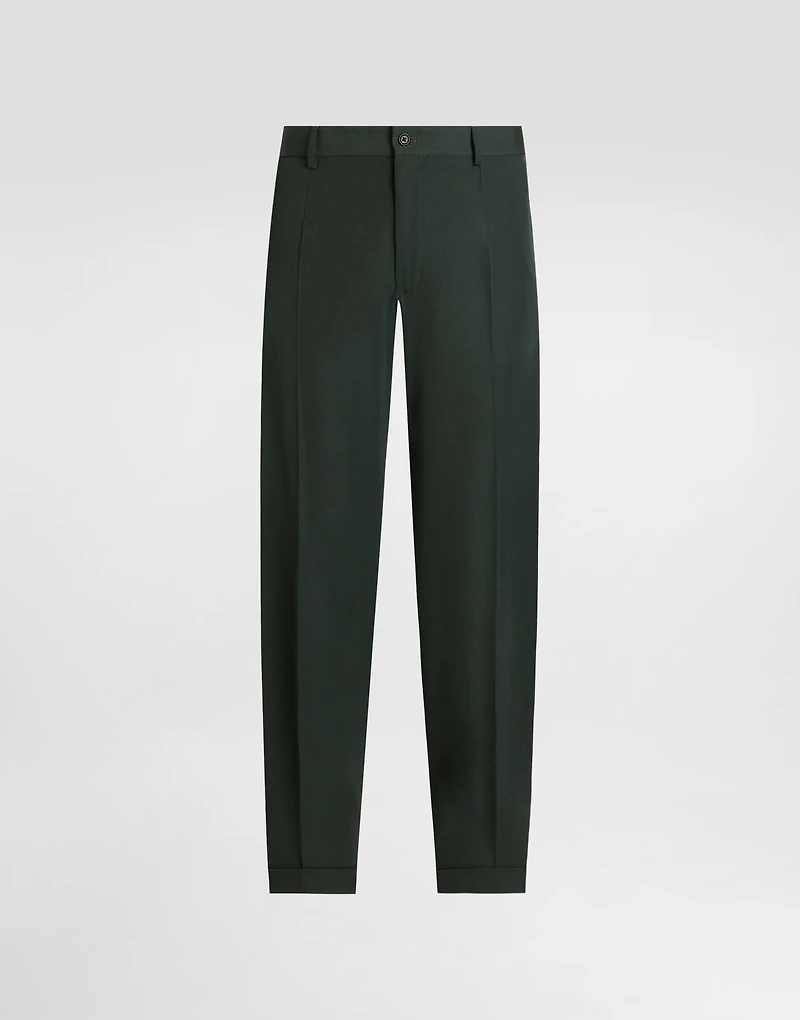 Woolen pants with turn-ups