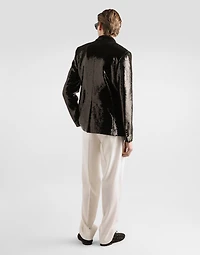 Double-breasted sicilia light jacket with sequins
