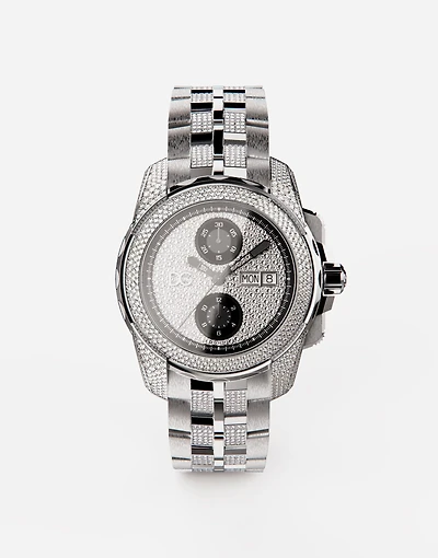 DS5 watch in white gold with diamonds