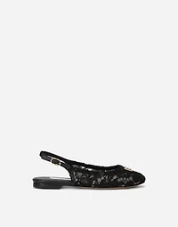 Cordonetto lace slingbacks with DG logo