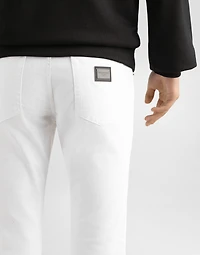 White regular stretch jeans