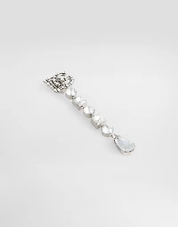 Drop earrings with rhinestones and DG logo