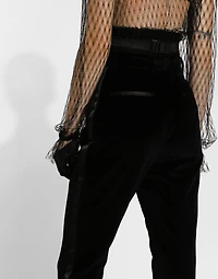 Tailored velvet tuxedo pants