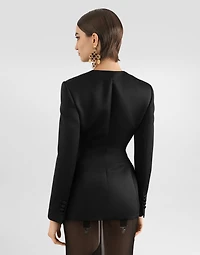 Single-breasted duchess jacket with conical cups
