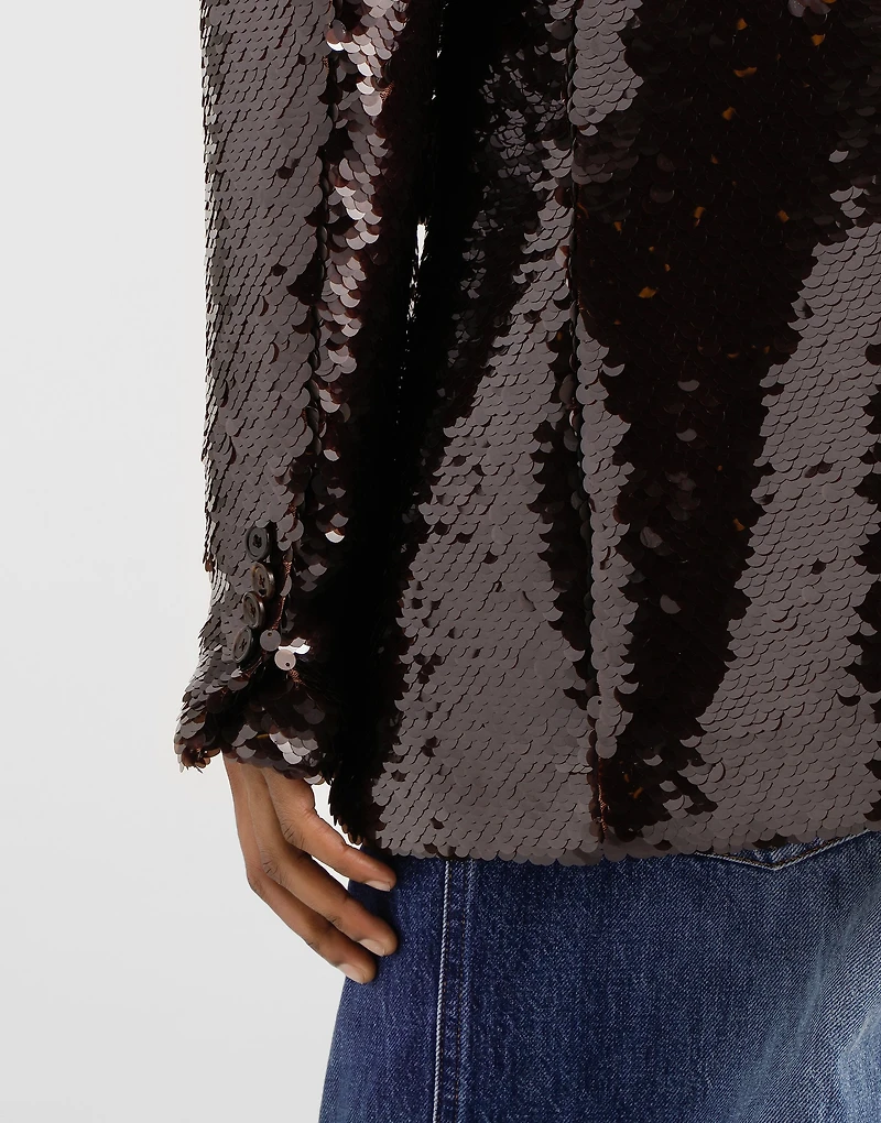 Single-breasted sequin jacket