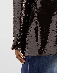 Single-breasted sequin jacket