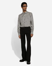 Silk Martini-fit shirt with DG print