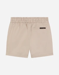 Gabardine shorts with branded label
