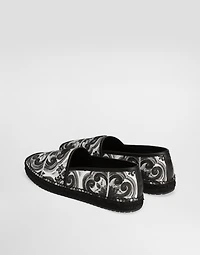 Majolica-print canvas espadrilles