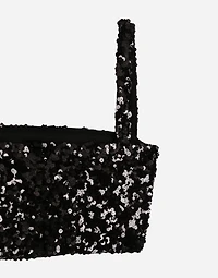 Sequined crop top with straps