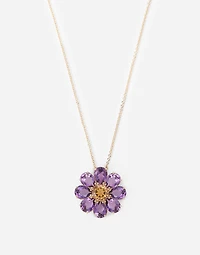 Spring Necklace 18-carat yellow gold and amethysts