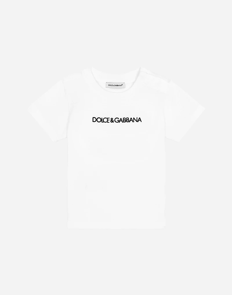 Jersey t-shirt with logo embroidery
