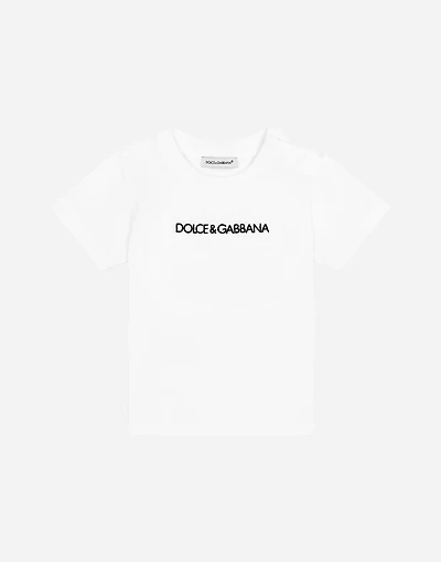Jersey t-shirt with logo embroidery