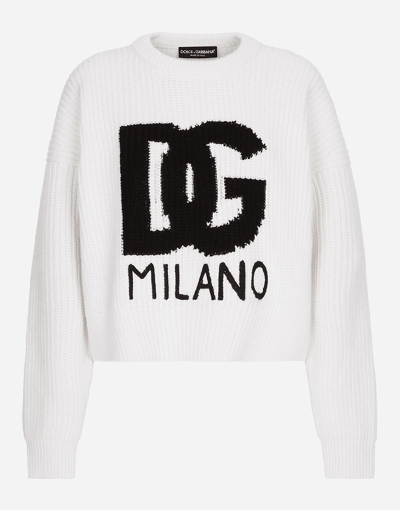 Ribbed wool sweater with DG logo