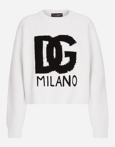 Ribbed wool sweater with DG logo