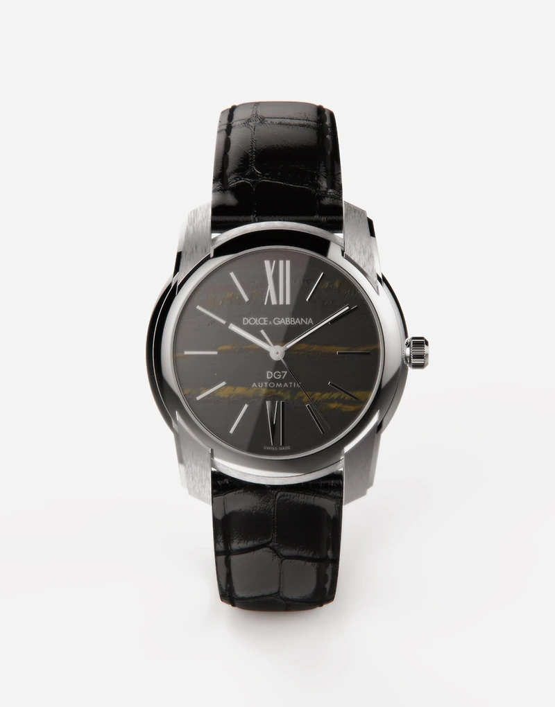 Steel and tiger’s eye watch