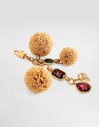 Metal and raffia keychain