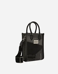 Small patchwork denim shopper