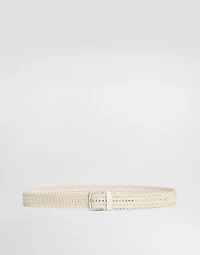 Woven leather belt