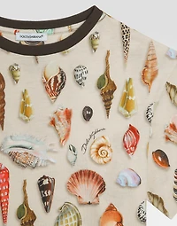 Shell-print short-sleeved jersey t-shirt