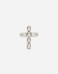Ring with rhinestone-detailed cross