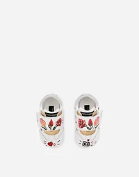 Printed lambskin low-top sneakers