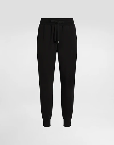 Stretch jersey jogging pants with tag
