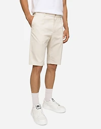 Stretch cotton shorts with DG patch