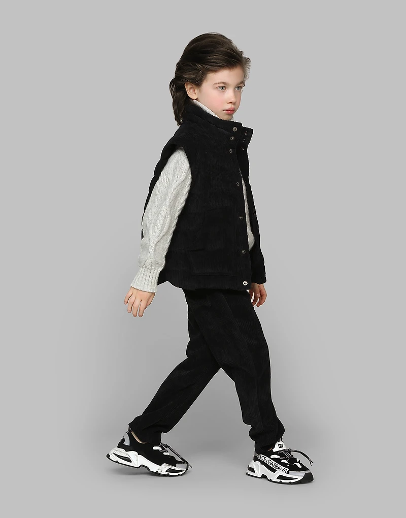 Wool cable-knit pullover with Dolce&Gabbana logo