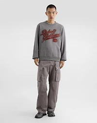 Cotton sweatshirt with embroidery