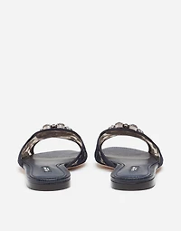 Lace slippers with crystals