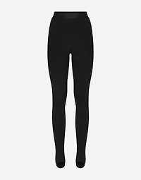 Technical jersey leggings with branded elastic