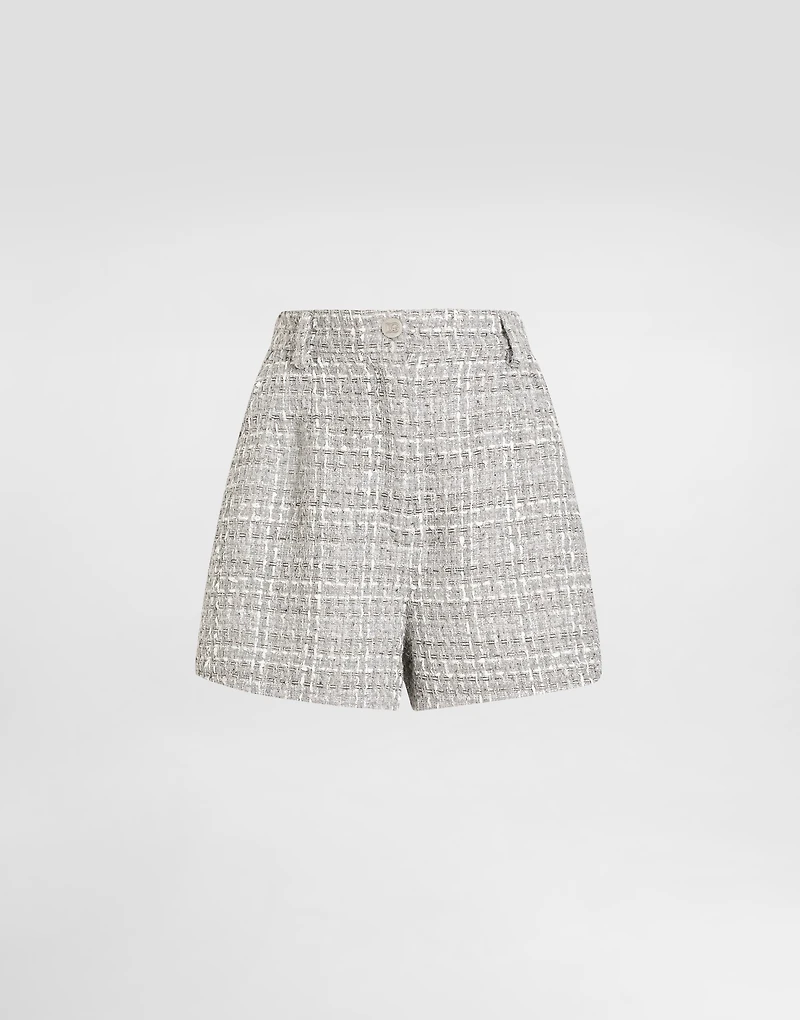 Lamé bouclé shorts