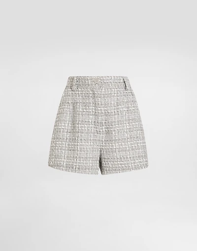 Lamé bouclé shorts