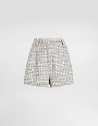 Lamé bouclé shorts