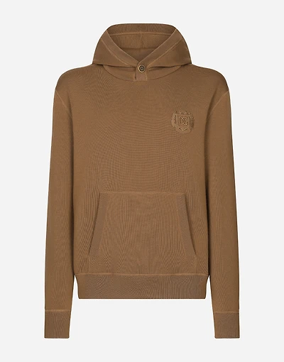 Wool and silk hoodie with DG patch