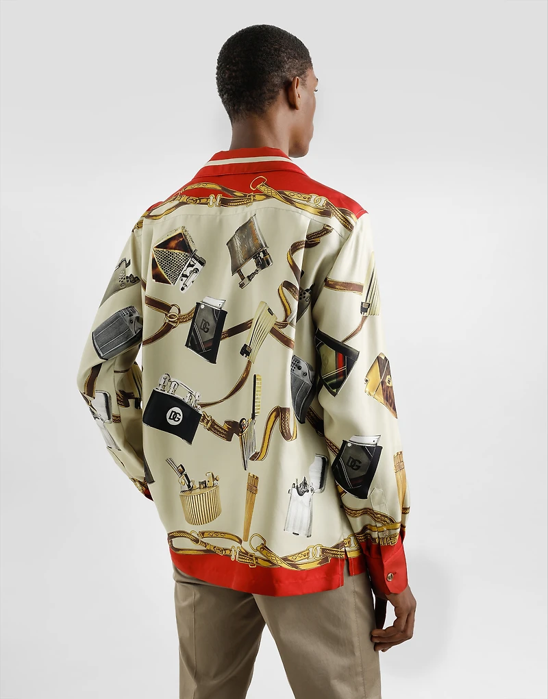 Silk shirt with lighter print