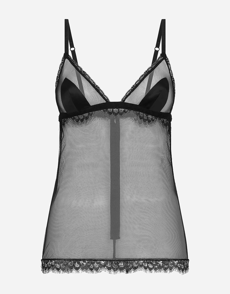 Lace and tulle camisole