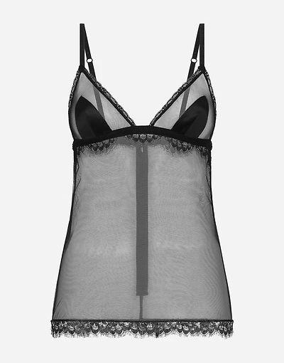 Lace and tulle camisole