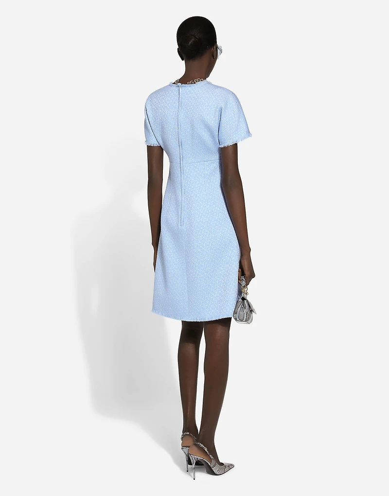Raschel tweed midi dress with DG logo