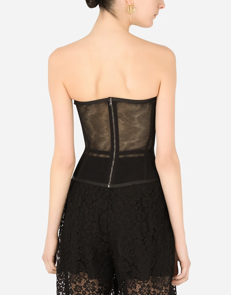 Cotton tulle bustier top
