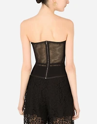 Cotton tulle bustier top
