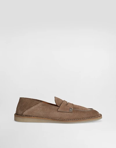 Reversed calfskin slipper