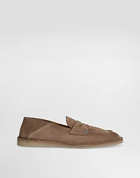 Reversed calfskin slipper