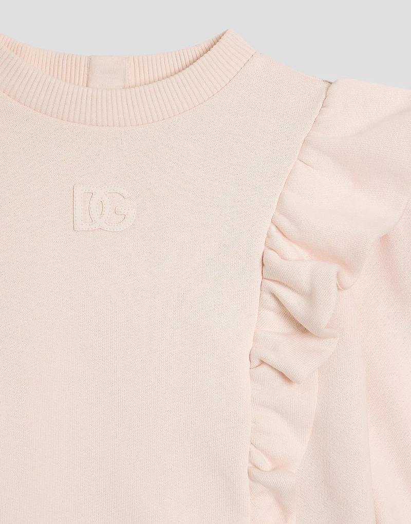 Fleece sweatshirt with lasered DG logo