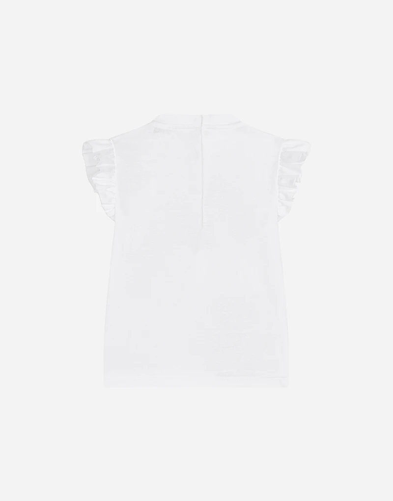 Jersey T-shirt with floral and DG logo print