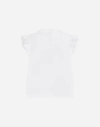 Jersey T-shirt with floral and DG logo print