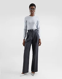 Crew-neck sweater with sequin embellishment