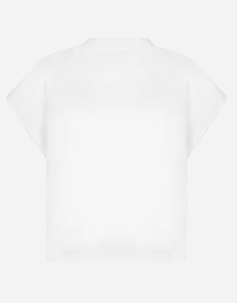 Jersey T-shirt with logo on neck