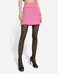 Raschel tweed miniskirt